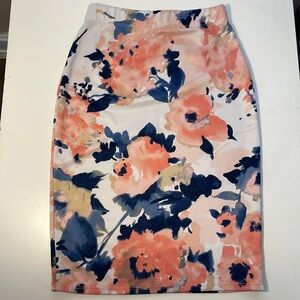 Floral Pencil Skirt - Size Small